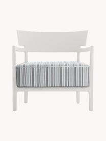 Fauteuil de jardin Cara, Tissu bleu, gris, blanc, larg. 68 x prof. 67 cm