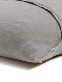 Coussin 50x50 pur lin Sunshine Fringe, Taupe
