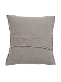 Coussin 50x50 pur lin Sunshine Fringe, Taupe