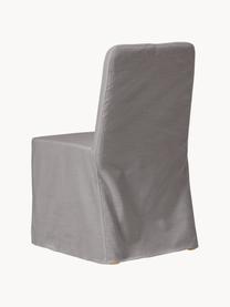 Gestoffeerde stoel Russell met hoes, Poten: essenhout, Frame: metaal, Geweven stof grijs, B 47 x H 86 cm