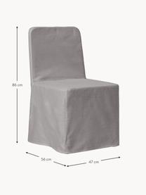 Krzesło tapicerowane z pokrowcem Russell, Tapicerka: 100% poliester Dzięki tka, Nogi: drewno jesionowe, Szara tkanina, S 47 x W 86 cm