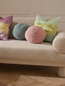 Cuscino decorativo rotondo in tessuto teddy Dotty, Rivestimento: 100% teddy, Rosa chiaro, Ø 30