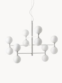 Lampada a sospensione grande con sfere in vetro opale Grover, Paralume: vetro opale, Bianco, Ø 70 x Alt. 56 cm