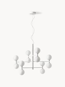 Grande suspension à globes en verre Grover, Blanc, Ø 70 x haut. 56 cm