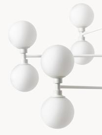 Lampada a sospensione grande con sfere in vetro opale Grover, Paralume: vetro opale, Bianco, Ø 70 x Alt. 56 cm