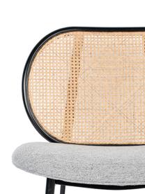 Loungefauteuil Spike met Weens vlechtwerk, Bekleding: polyester 100.000 cyclito, Poten: gepoedercoat metaal, Beige, grijs, B 79 x D 70 cm