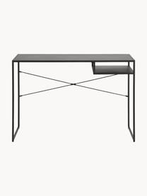 Metalen bureau Neptun, Gepoedercoat metaal, Zwart, B 110 x D 45 cm