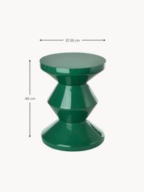 Tavolino rotondo Zig Zag, Plastica laccata, Verde scuro, Ø 36 x Alt. 46 cm