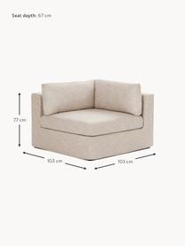 Hoekmodule Russell met afneembare hoezen, Bekleding: 100% katoen Met 50.000 sc, Frame: massief grenenhout FSC-ge, Poten: kunststof Dit product is , Geweven stof beige, B 103 x D 103 cm