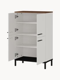 Midi badkamerkast Elisa, B 60 cm, Frame: met melamine beklede spaa, Gebroken wit, donker hout, B 60 x H 97 cm