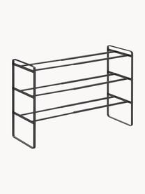 Uitschuifbaar schoenenkast Frame, Gepoedercoat staal, Zwart, B 41-70 x H 46 cm