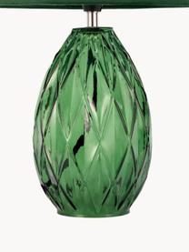 Tafellamp Crystal Velvet met glazen voet, Lampenkap: fluweel, Lampvoet: glas, Groen, Ø 25 x H 41 cm