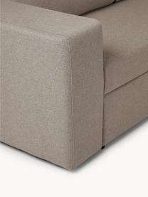 Schlafsofa Noah (3-Sitzer) mit Stauraum, Bezug: Polyester Der strapazierf, Gestell: Massives Buchennholz, FSC, Webstoff Greige, B 269 x T 160 cm, Eckteil links