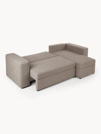 Schlafsofa Noah (3-Sitzer) mit Stauraum, Bezug: Polyester Der strapazierf, Gestell: Massives Buchennholz, FSC, Webstoff Greige, B 269 x T 160 cm, Eckteil links