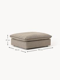 Hocker Felix, Bezug: 100 % Polyester Der strap, Gestell: Massives Kiefern- und Fic, Webstoff Greige, B 100 x T 110 cm