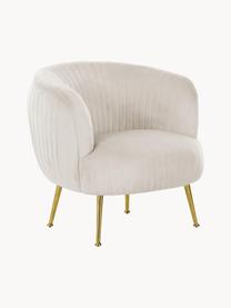 Fauteuil cocktail en velours Cara, Velours beige clair, larg. 81 x prof. 78 cm