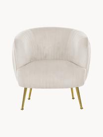 Fauteuil cocktail en velours Cara, Velours beige clair, larg. 81 x prof. 78 cm