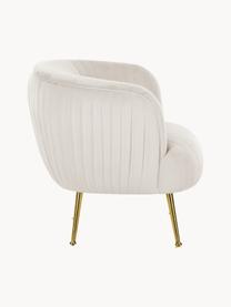 Fauteuil cocktail en velours Cara, Velours beige clair, larg. 81 x prof. 78 cm