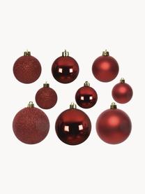 Breukvaste kerstballen Mona, set van 30, Wijnrood, Set met verschillende formaten