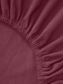 Flanelové napínací prostěradlo na topper Biba, Vínově červená, Š 200 cm, D 200 cm, V 15 cm