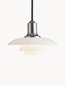 Lampada a sospensione piccola in vetro soffiato PH 2/1, Paralume: vetro opalino soffiato a , Argentato, bianco, Ø 20 x Alt. 14 cm