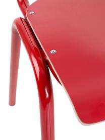 Sedia da pranzo Back to School, Gambe: metallo verniciato a polv, Rosso, Larg. 43 x Prof. 49 cm