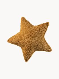 Teddy-Kuschelkissen Star, Bezug: Teddy (100 % Polyester), Senfgelb, B 40 x L 37 cm
