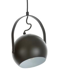 Kleine Pendelleuchte Ball, Metall, lackiert, Schwarz, matt, Ø 18 x H 18 cm