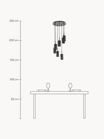 Cluster hanglamp Arvo, Lampenkap: gepoedercoat metaal, Zwart, Ø 38 x H 3 cm