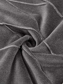 Cojín de terciopelo Pintuck, con relleno, Funda: 55% rayón, 45% algodón, Gris, An 45 x L 45 cm