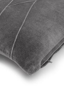 Cuscino in velluto con imbottitura Pintuck, Rivestimento: 55% rayon, 45% cotone, Grigio, Larg. 45 x Lung. 45 cm