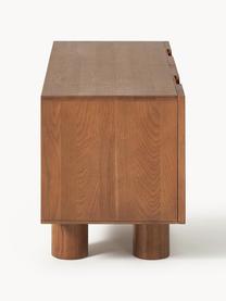 TV skrinka z dubového dreva Cadi, Dubové drevo, hnedá lakovaná, Š 120 x V 55 cm