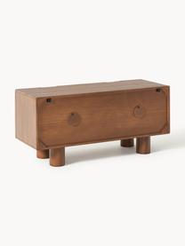 Mueble TV de madera de roble Cadi, Madera de roble pintado marrón, An 120 x Al 55 cm