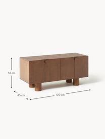 TV stolek z dubového dřeva Cadi, Dubové dřevo, hnědě lakováné, Ø 120 cm, V 55 cm