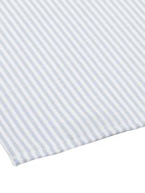 Stoff-Servietten Streifen aus Halbleinen, 6 Stück, Weiß, Hellblau, B 45 x L 45 cm