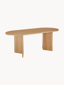 Ovale houten eettafel Toni, 200 x 90 cm, MDF met gelakt essenhoutfineer, Essenhout, B 200 x D 90 cm