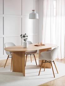 Ovale houten eettafel Toni, 200 x 90 cm, MDF met gelakt essenhoutfineer, Essenhout, B 200 x D 90 cm