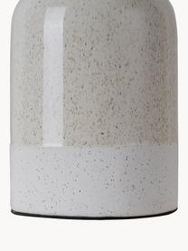 Lampada da tavolo piccola in ceramica Sandy Glow, Paralume: lino, Base della lampada: ceramica, Beige chiaro, bianco, Ø 18 x Alt. 33 cm