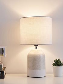 Petite lampe de chevet en céramique Sandy Glow, Beige, blanc, Ø 18 x haut. 33 cm