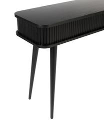 Dřevěný konzolový stolek s úložným prostorem Barbier, Černá, Š 120 cm, H 35 cm
