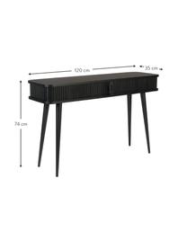 Console en bois avec rangement Barbier, Noir, larg. 120 x prof. 35 cm