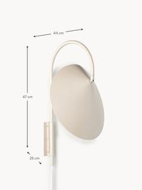 Grosse Wandleuchte Arum mit Stecker, verstellbar, Lampenschirm: Aluminium, pulverbeschich, Gestell: Eisen, pulverbeschichtet, Hellbeige, B 44 x H 47 cm