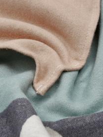 Plaid en coton à motif abstrait Luca, Couleur crème, gris, vert, orange