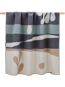 Bavlnená deka s abstraktným vzorom Luca, Krémová, sivá, zelená, oranžová