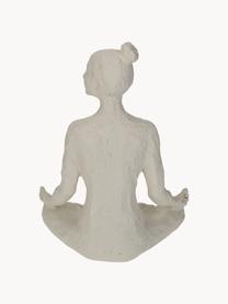 Dekorace Yoga, Polyresin, Tlumeně bílá, Š 18 cm, V 24 cm