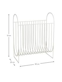 Zeitschriftenhalter Maggie, Metall, beschichtet, Hellgrau, 40 x 51 cm