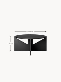 Table basse en bois de chêne Future, Bois de chêne massif, laqué, Noir, Ø 52 cm
