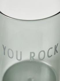 Vaso de diseño Favourite YOU ROCK, Vidrio de borosilicato, Negro (You rock), Ø 8 x Al 11 cm, 350 ml