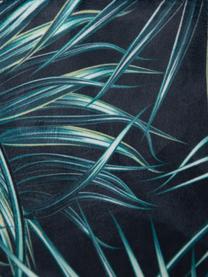 Krzesło tapicerowane Hojas, Tapicerka: 100% poliester, Stelaż: drewno naturalne, Nogi: metal, Odcienie niebieskiego, czarny, S 50 x G 47 cm
