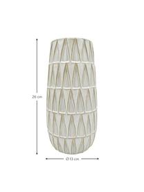 Vase Nomad aus Keramik, Keramik, Weiß, Beige, Ø 13x H 26 cm